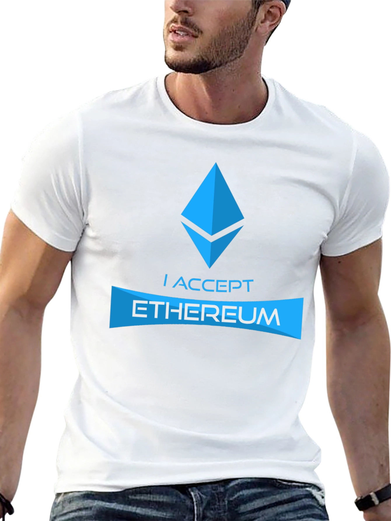 I Accept Ethereum Black T-Shirt Crypto Currency Tee