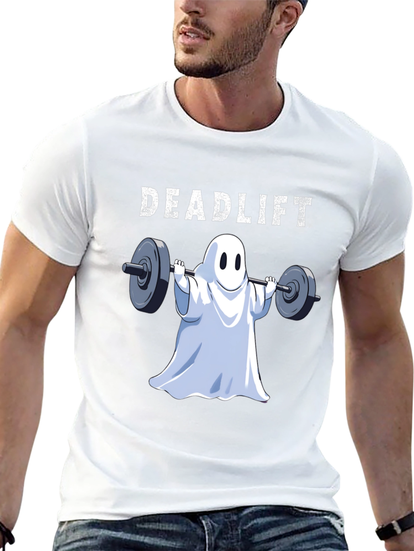 Deadlift Ghost T-Shirt - Halloween Gym Apparel