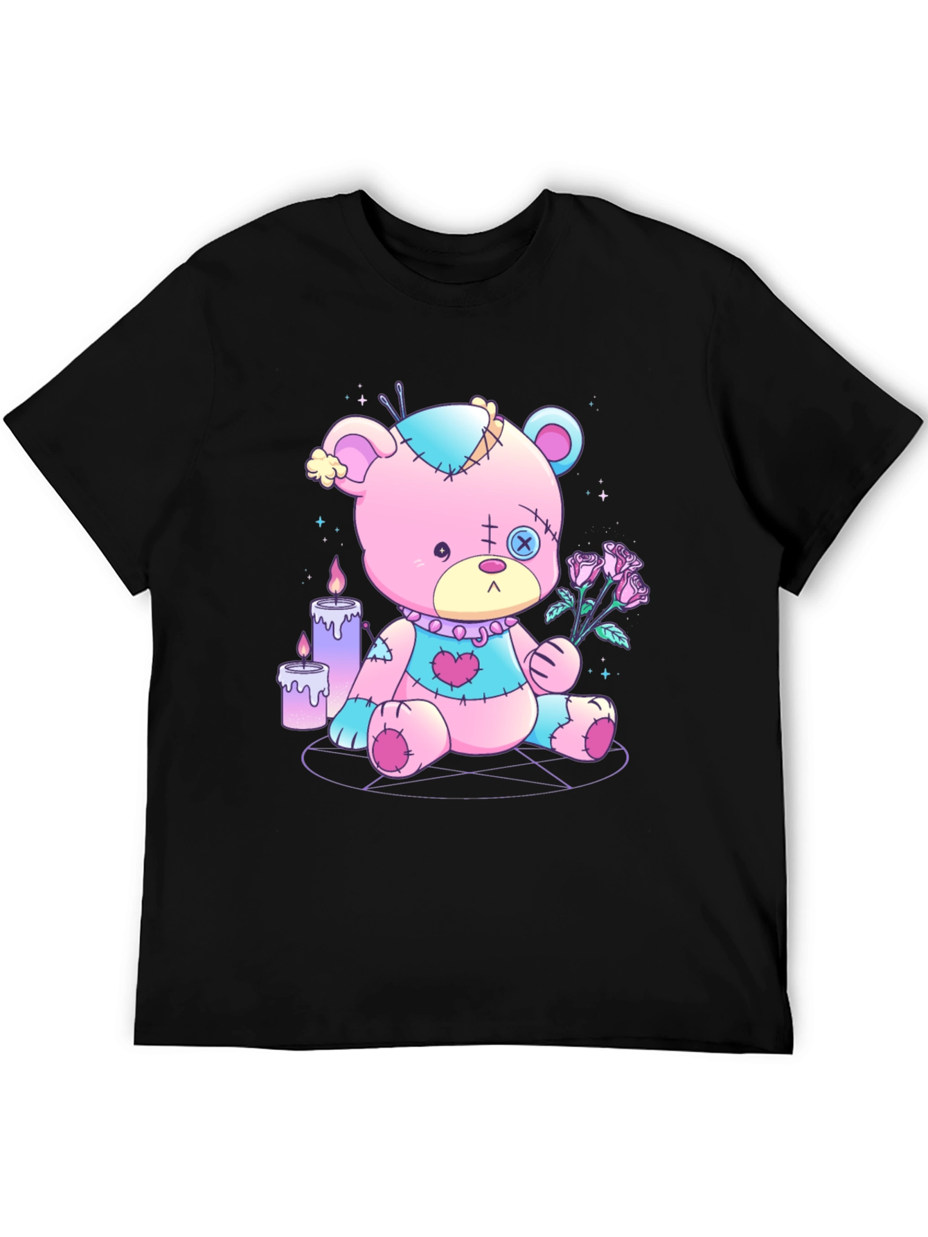 Gothic Teddy Bear T-Shirt - Pastel Goth Design