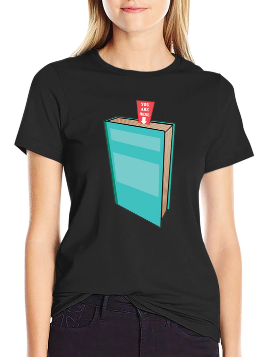 Book You Are Here Graphic Tee - Black Casual T-Shirt