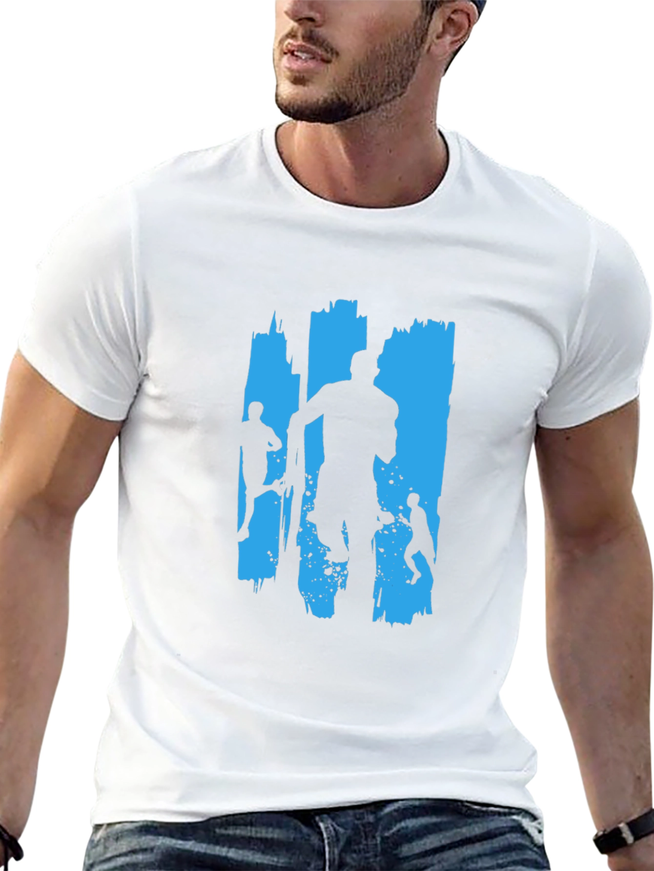 Runner Silhouette Graphic Tee - Black Cotton Casual Shirt