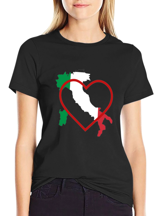 Italy Heart T-Shirt - Italian Flag Pride Tee