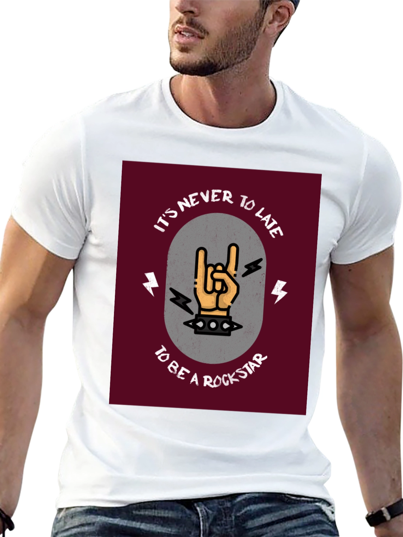 Rockstar Graphic Tee - Its Never Too Late T-Shirt