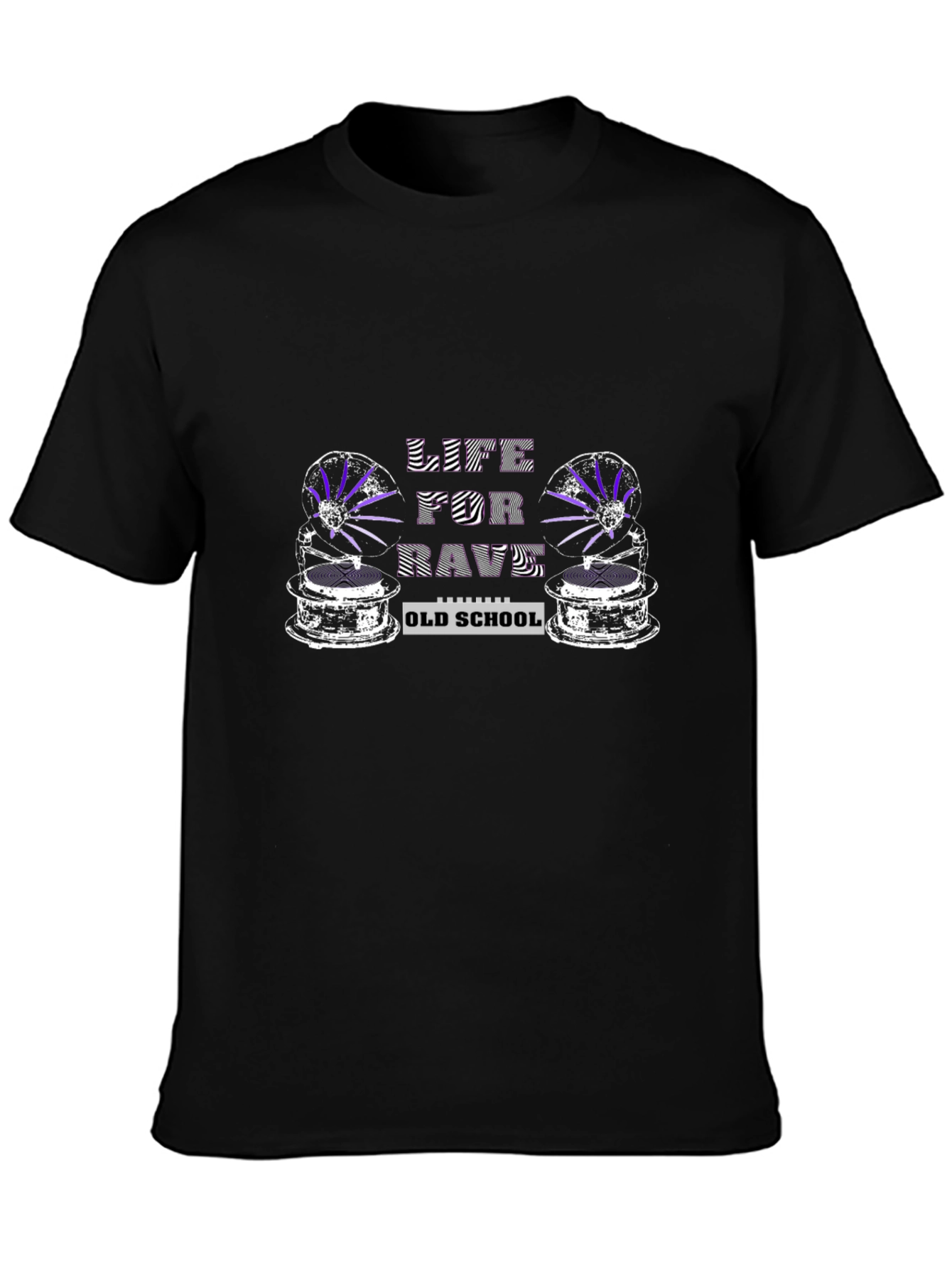 Life for Rave Old School Black T-Shirt