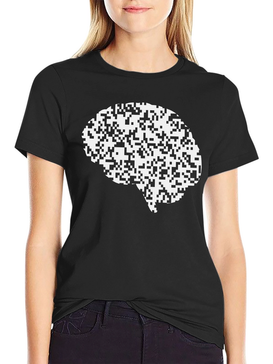 Brain Pixel Art Black T-Shirt - Think Different