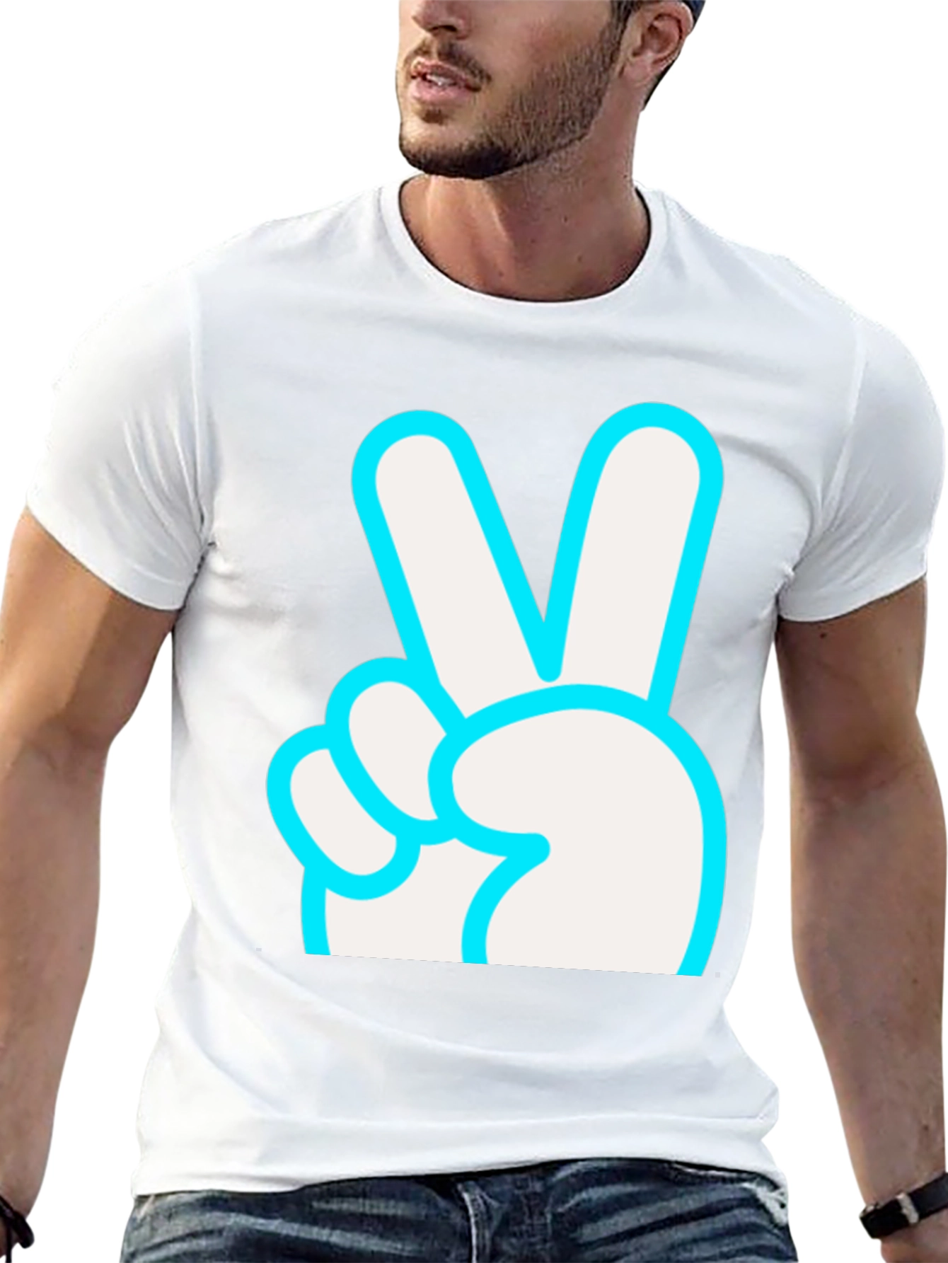 Peace Sign Graphic T-Shirt - Black
