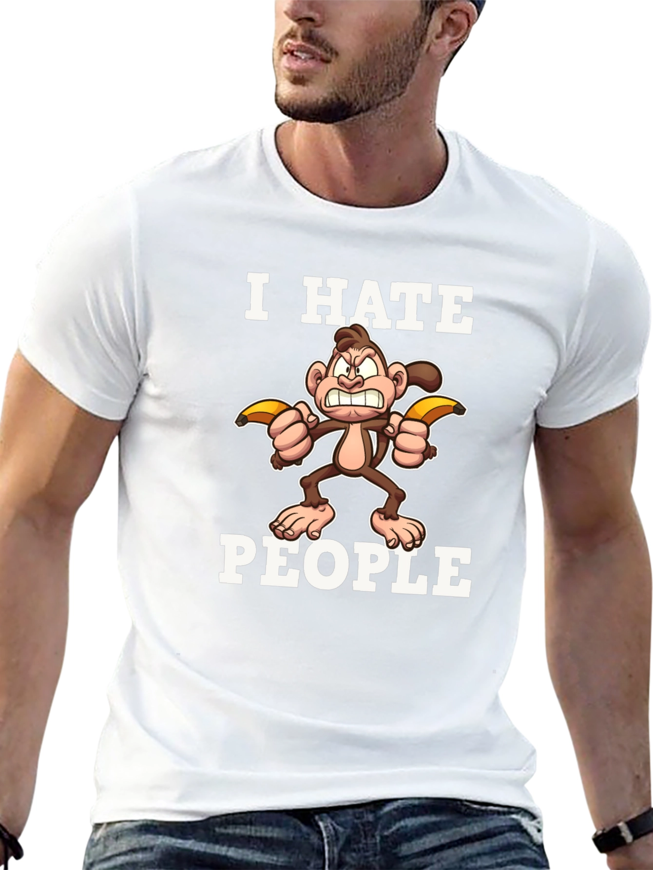 I Hate People Monkey T-Shirt