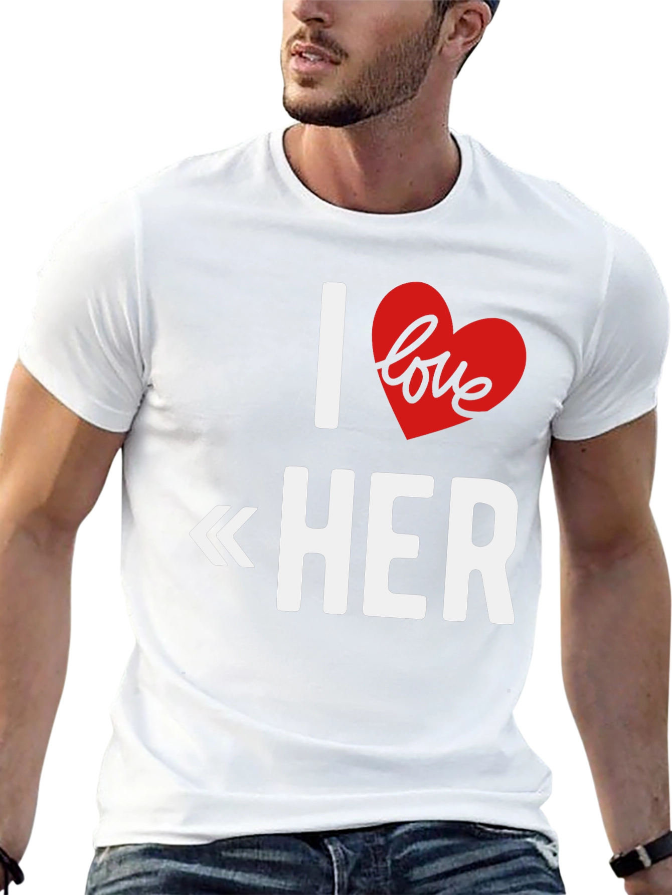 I Love Her Graphic T-Shirt - Romantic Gift Tee