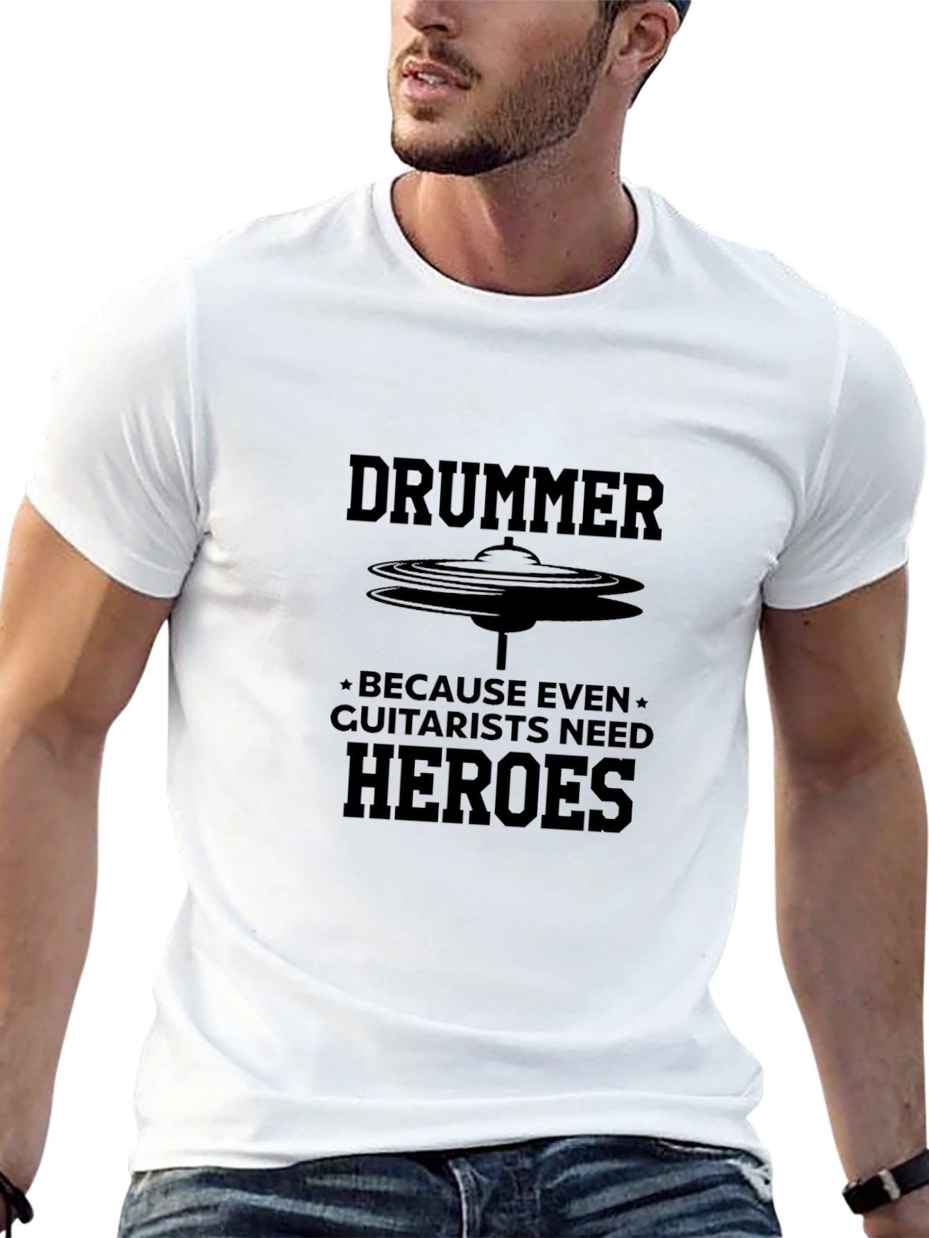 Drummer Hero T-Shirt - Black Tee for Musicians