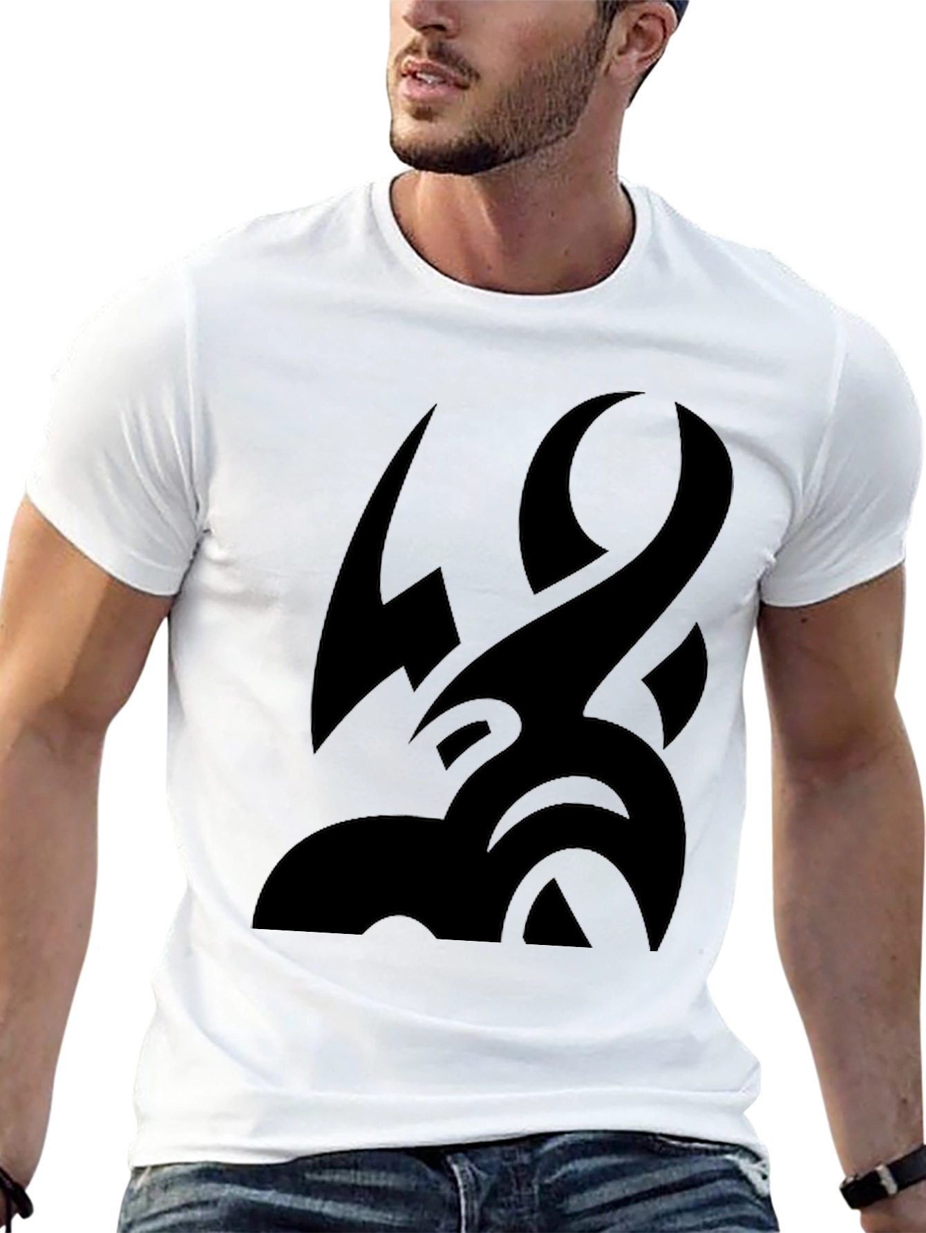 Tribal Tattoo Graphic Black T-Shirt