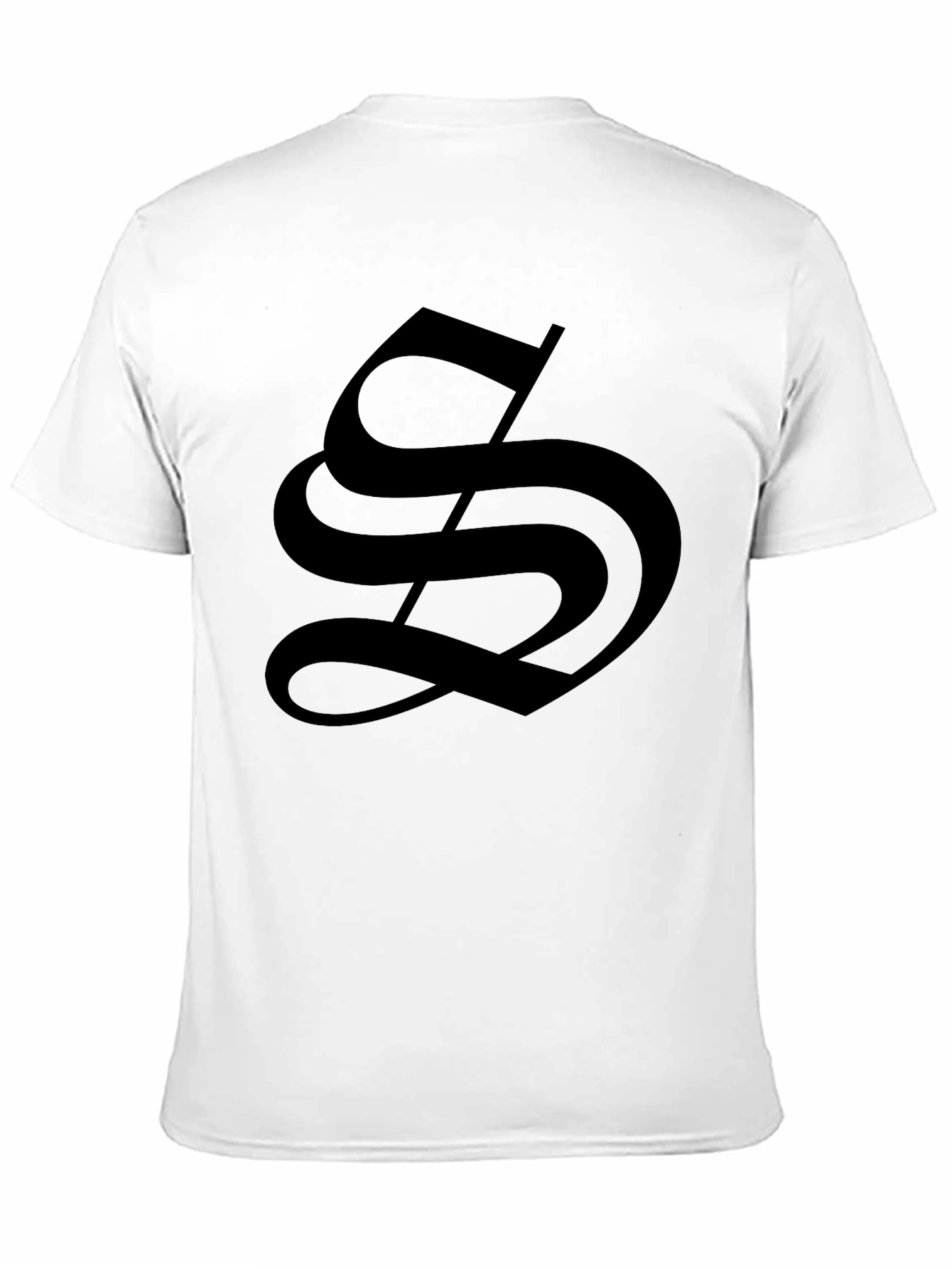 Black T-Shirt with Gothic S Design