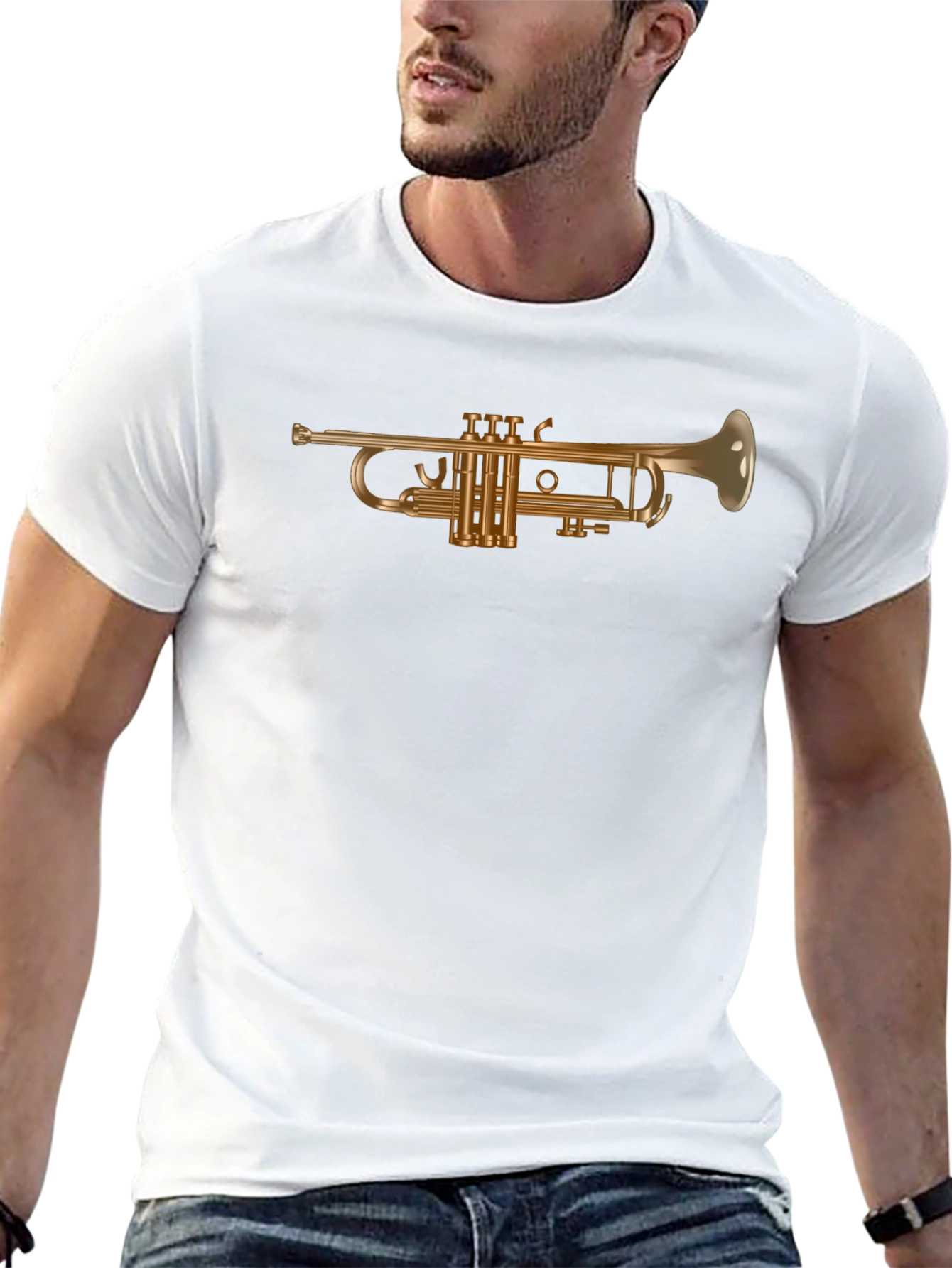 Trumpet Graphic Tee - Black Cotton T-Shirt