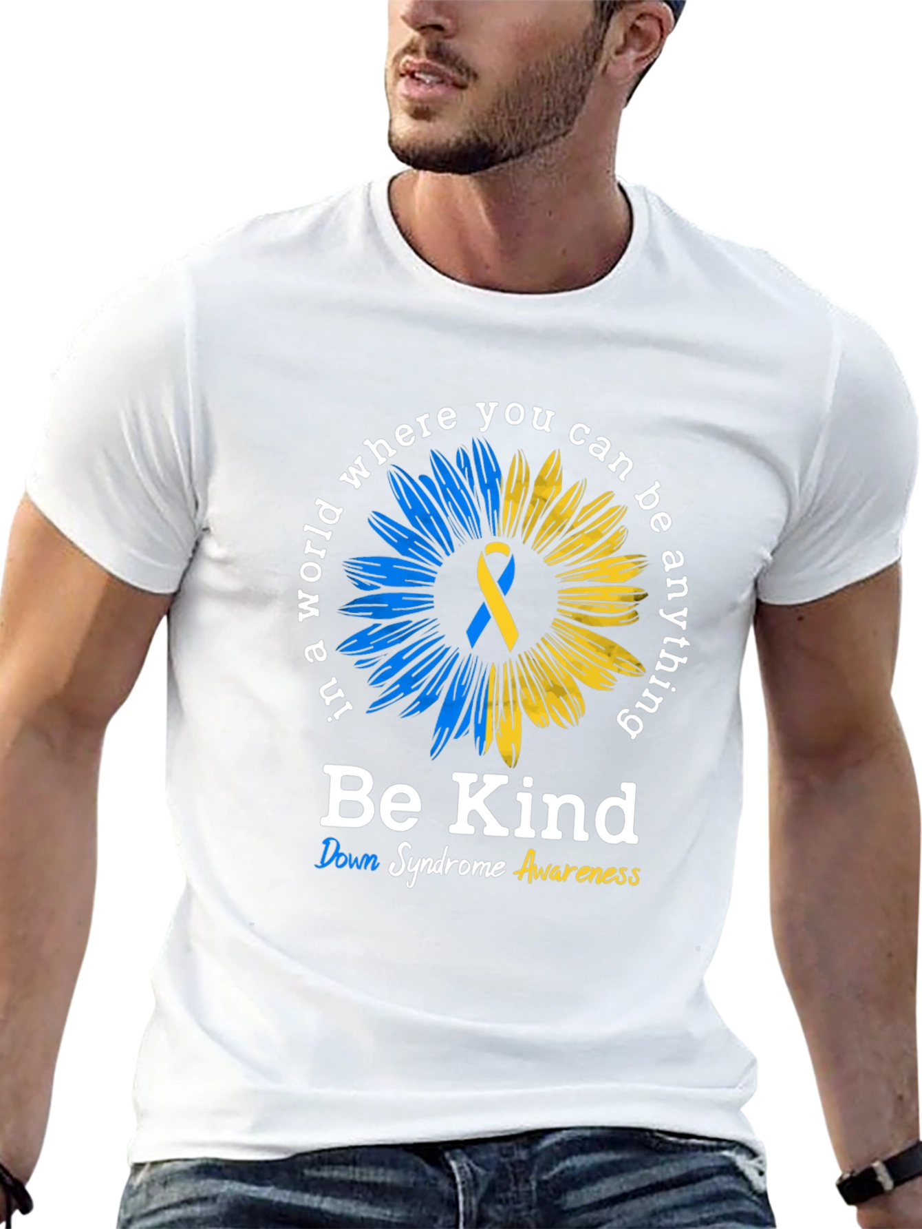 Be Kind Down Syndrome Awareness Sunflower T-Shirt