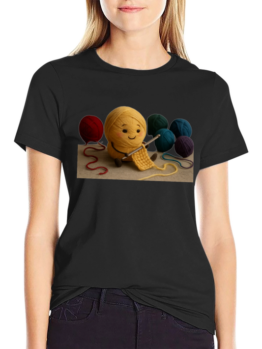 Cute Yarn Ball Crochet T-Shirt