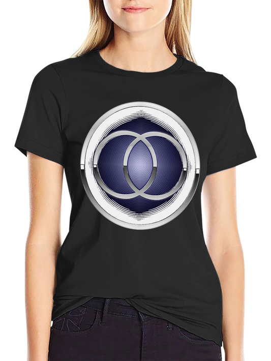Abstract Circle Design Black T-Shirt