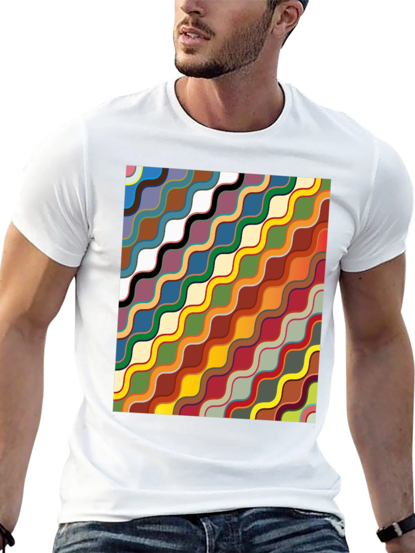 Abstract Wave Pattern T-Shirt