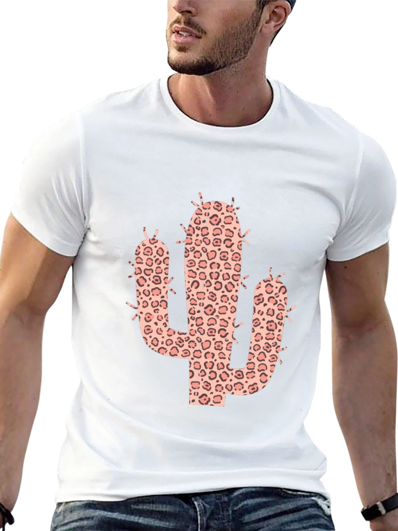 Leopard Cactus Graphic Tee - Black