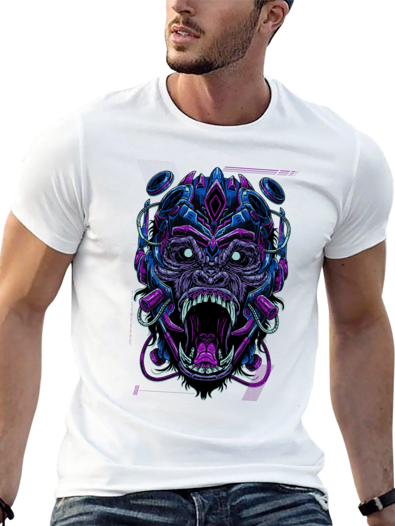 Cyberpunk Gorilla Graphic Tee