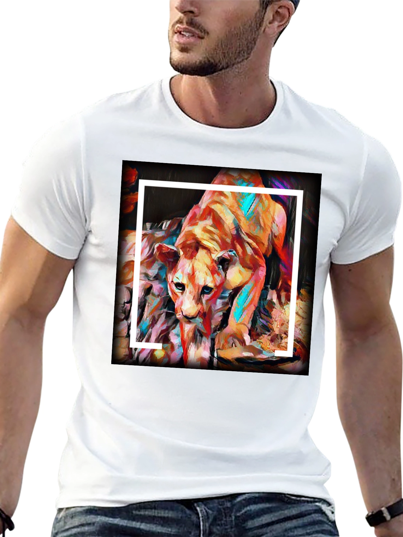 Lion Art Graphic T-Shirt - Soft Cotton Tee