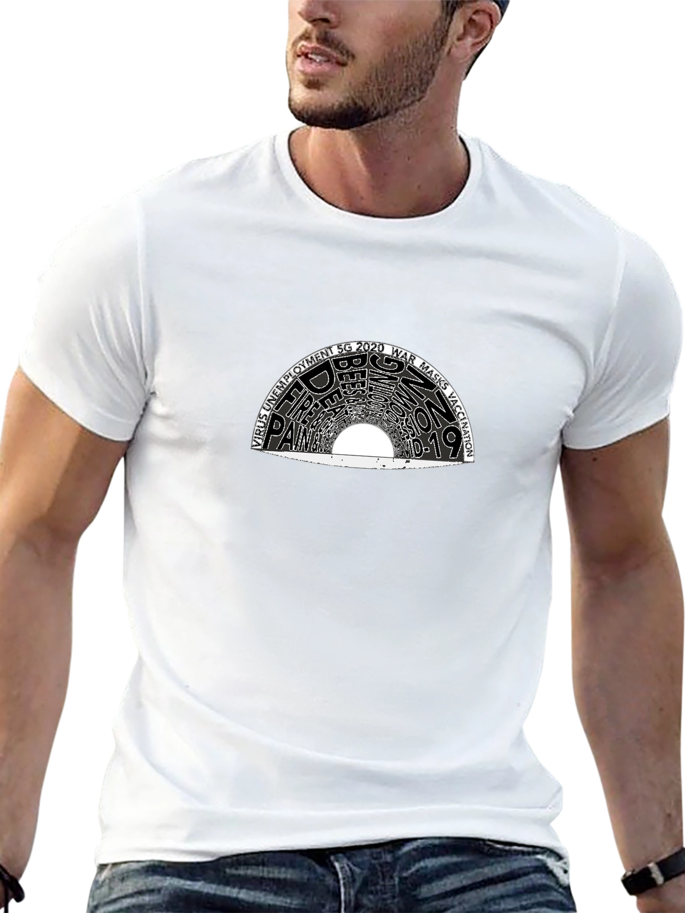 Pandemic Year Word Art Graphic T-Shirt