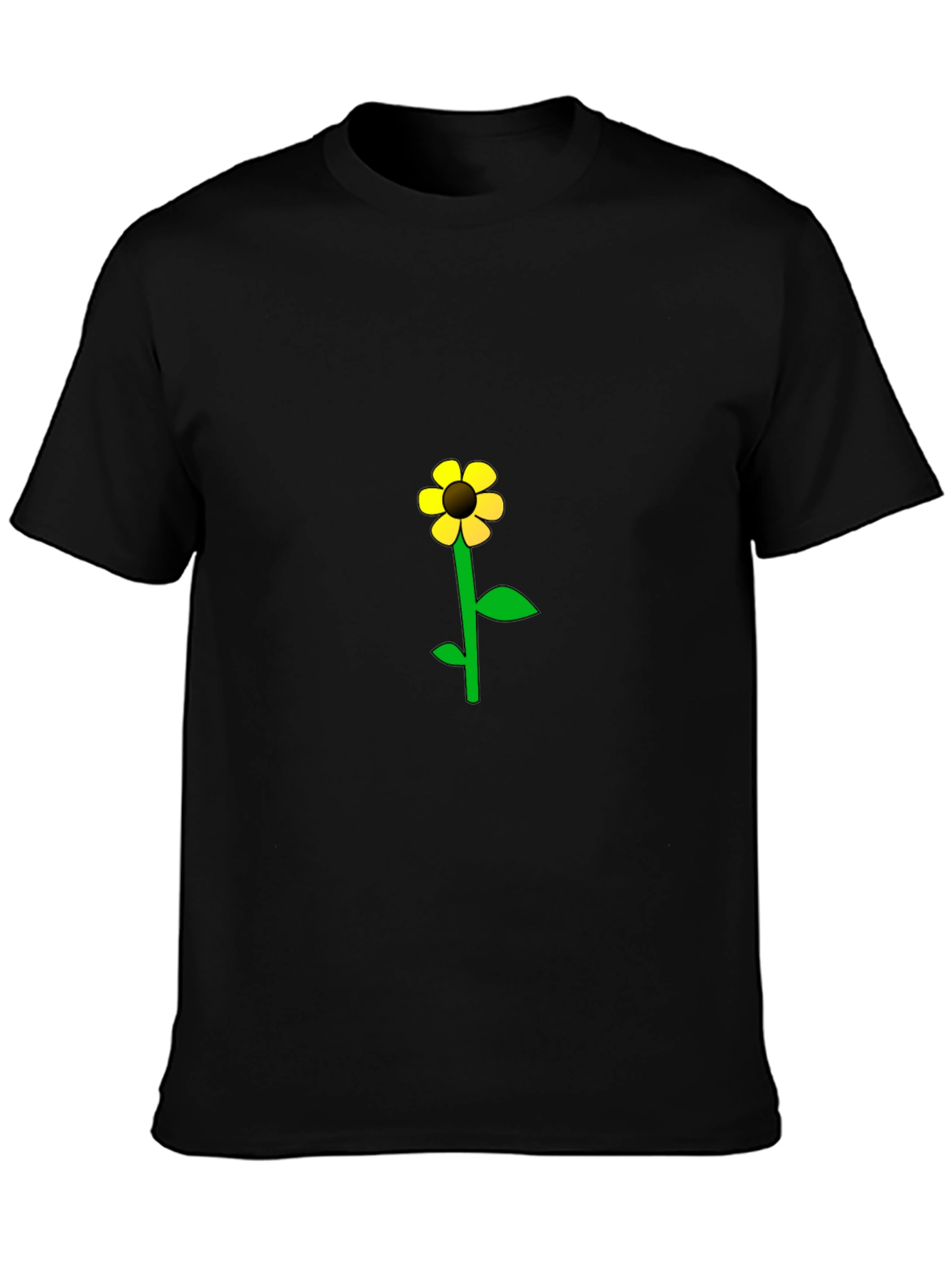 Sunflower Graphic Tee - Black Cotton T-Shirt
