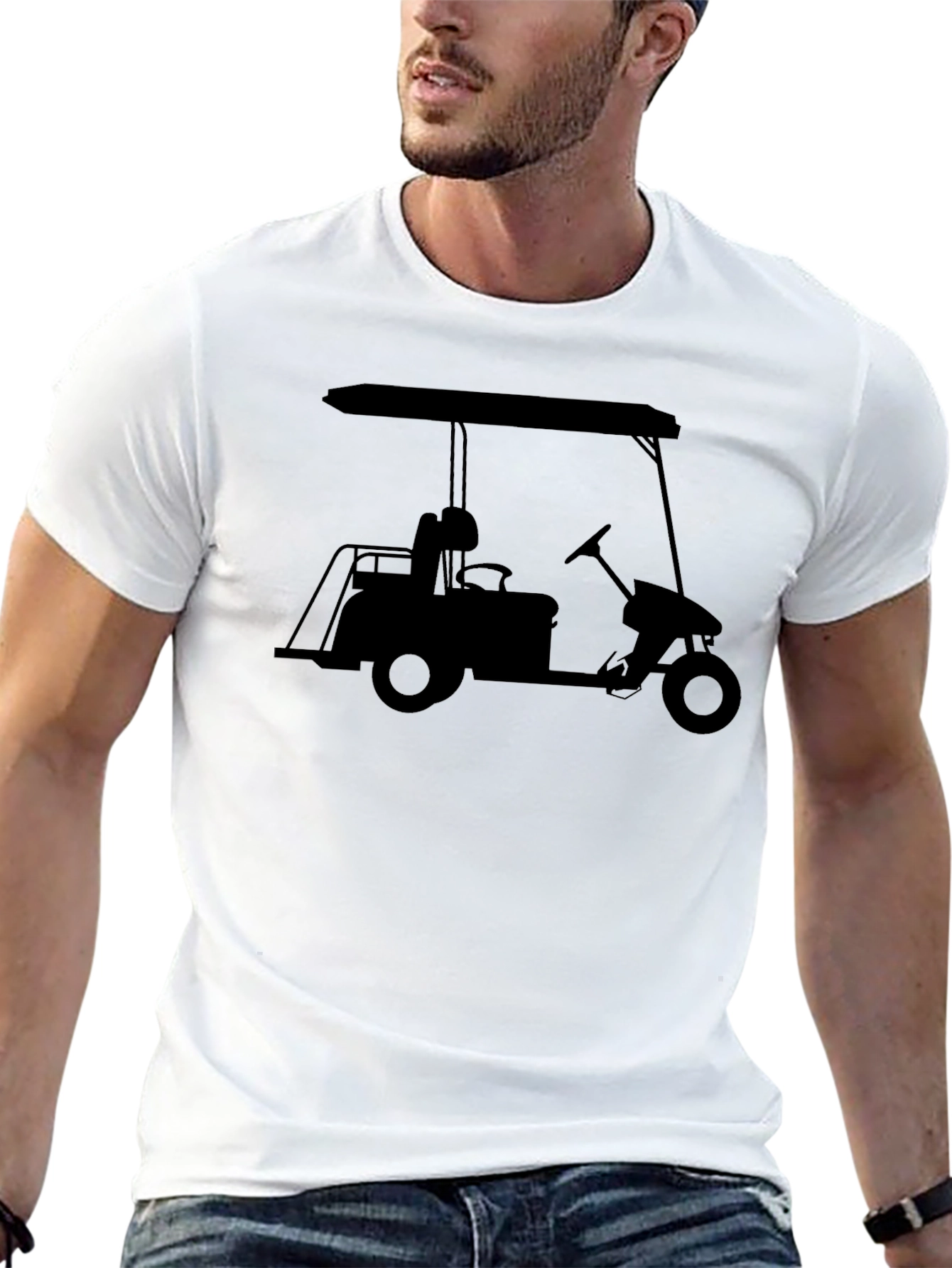 Golf Cart Silhouette Tee - Cool Golfing Shirt
