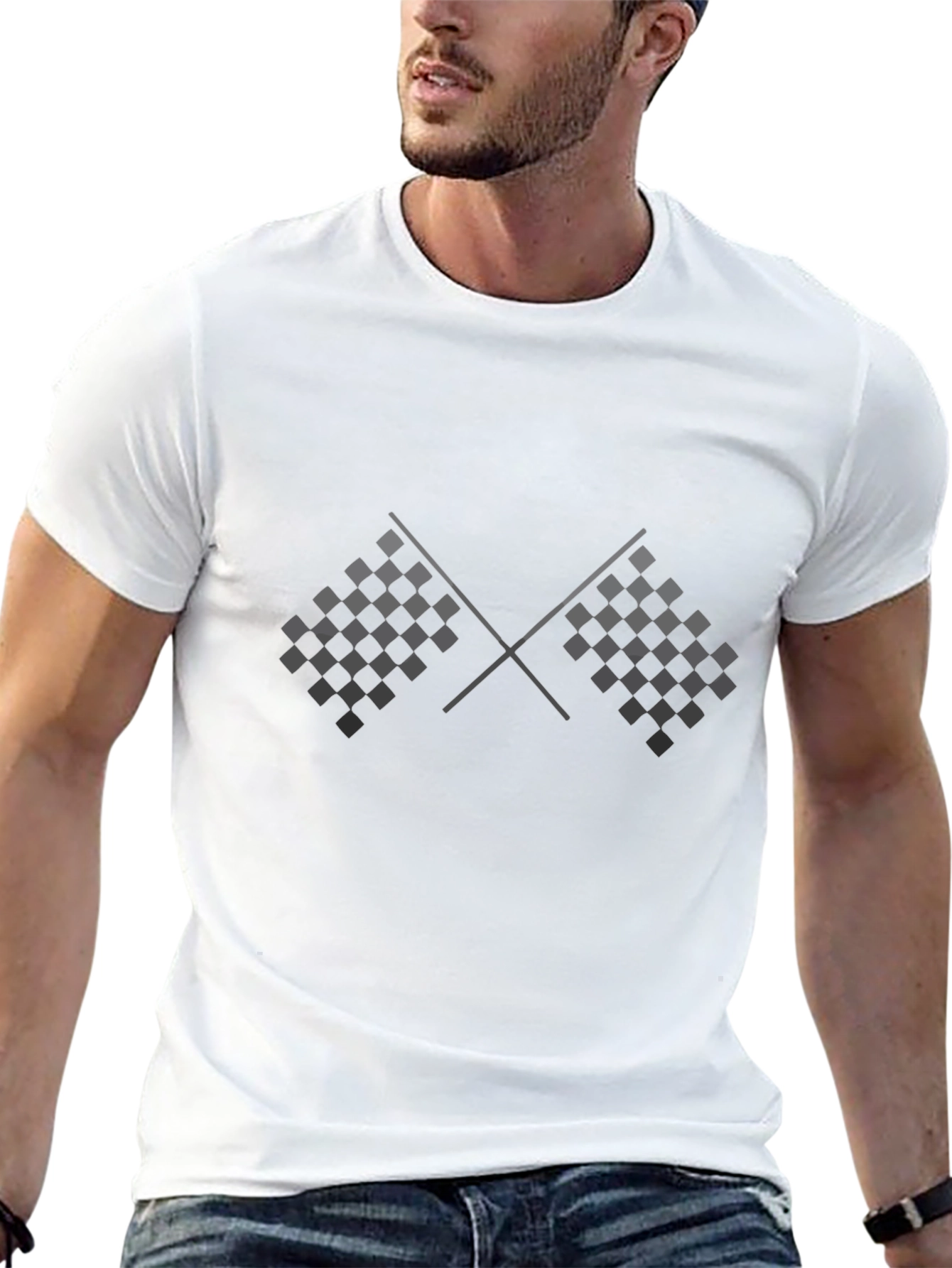 Checkered Flag Graphic Tee - Racing Fan Apparel