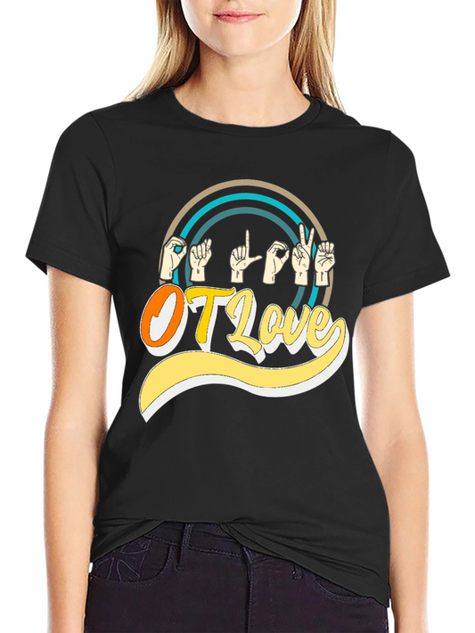 OT Love Sign Language Graphic T-Shirt