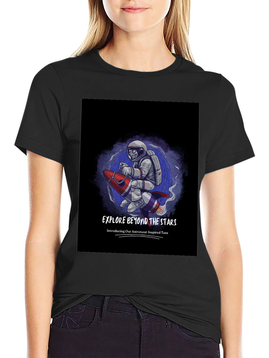 Astronaut Rocket Graphic Tee - Explore Beyond the Stars!