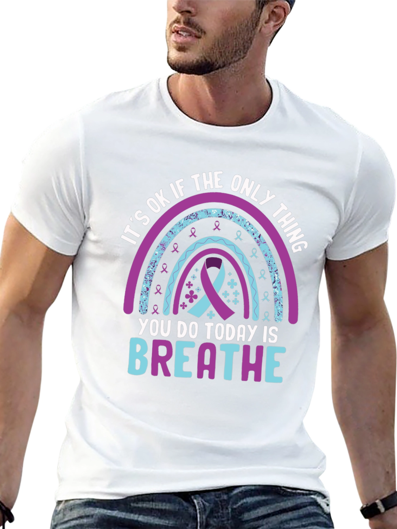 Its OK To Breathe Rainbow T-Shirt