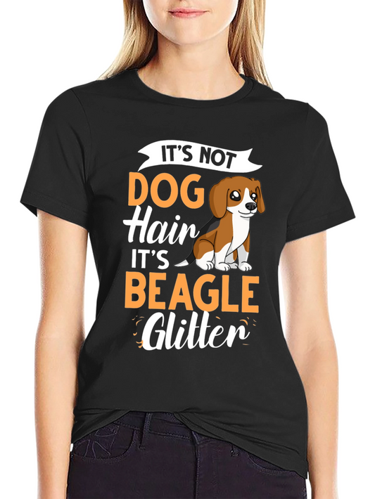 Beagle Glitter Dog T-Shirt - Novelty Graphic Tee