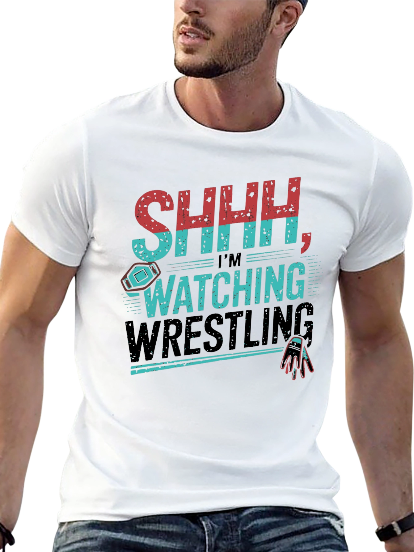 SHHH Im Watching Wrestling Graphic T-Shirt