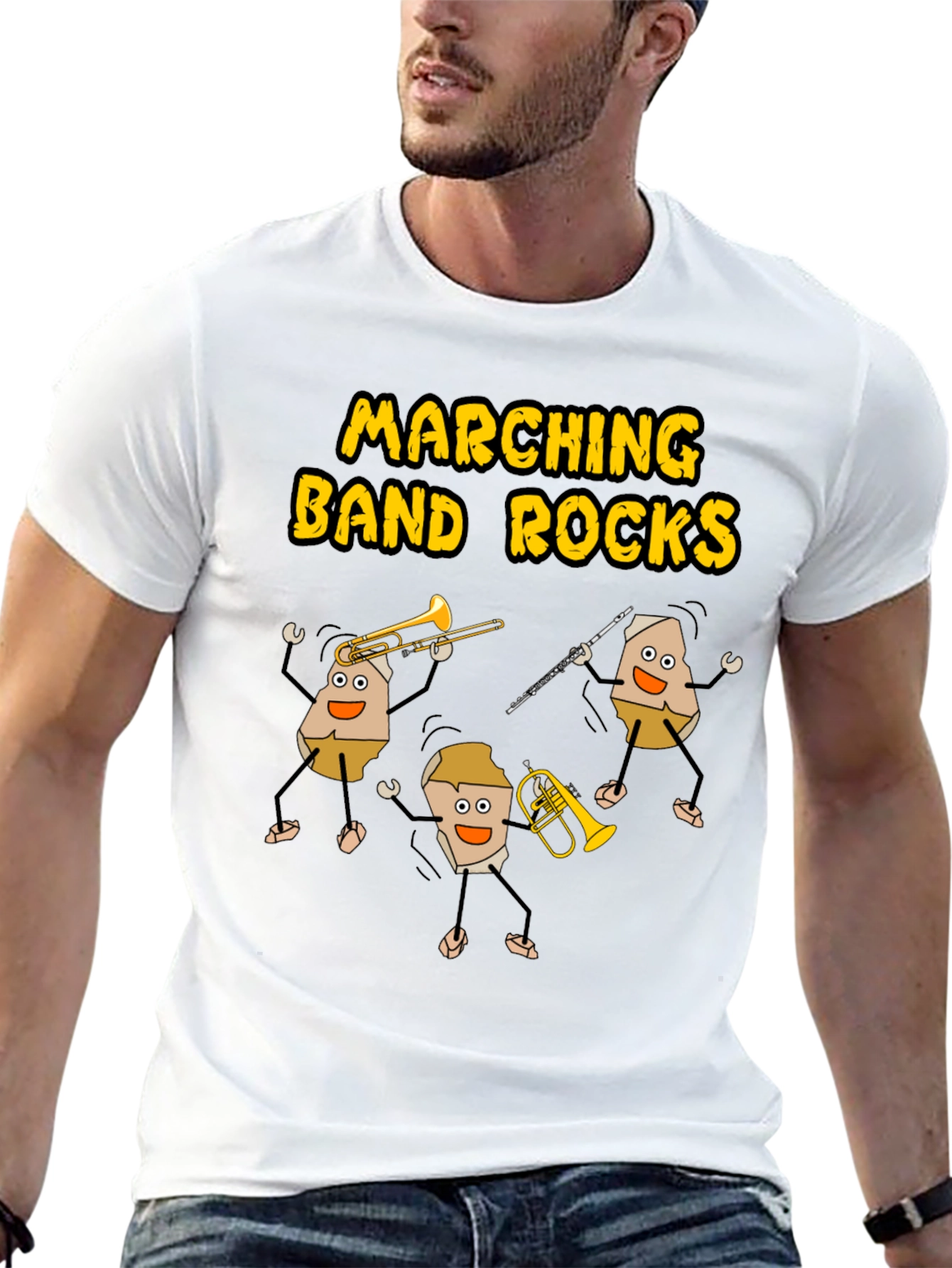 Marching Band Rocks Graphic T-Shirt