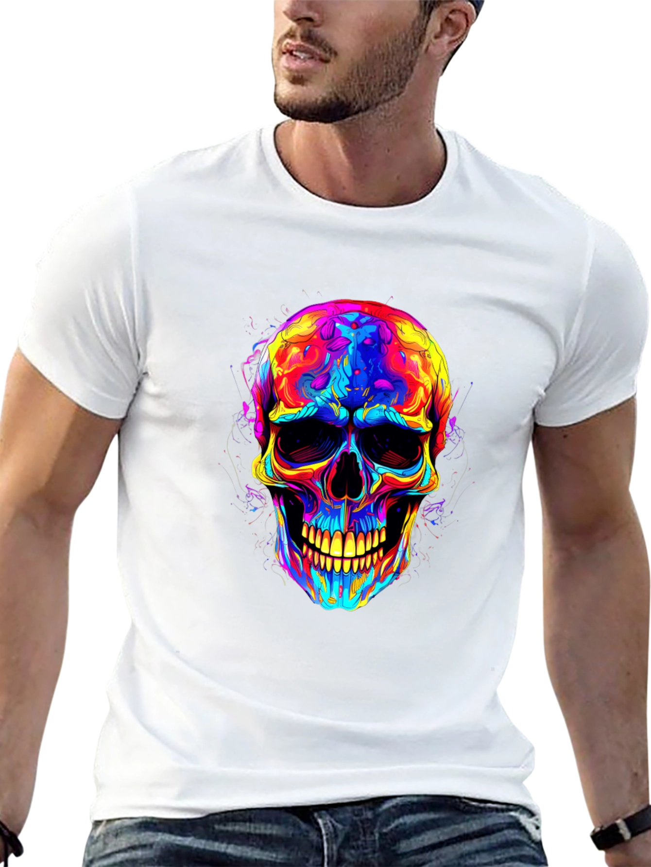 Psychedelic Skull Graphic T-Shirt