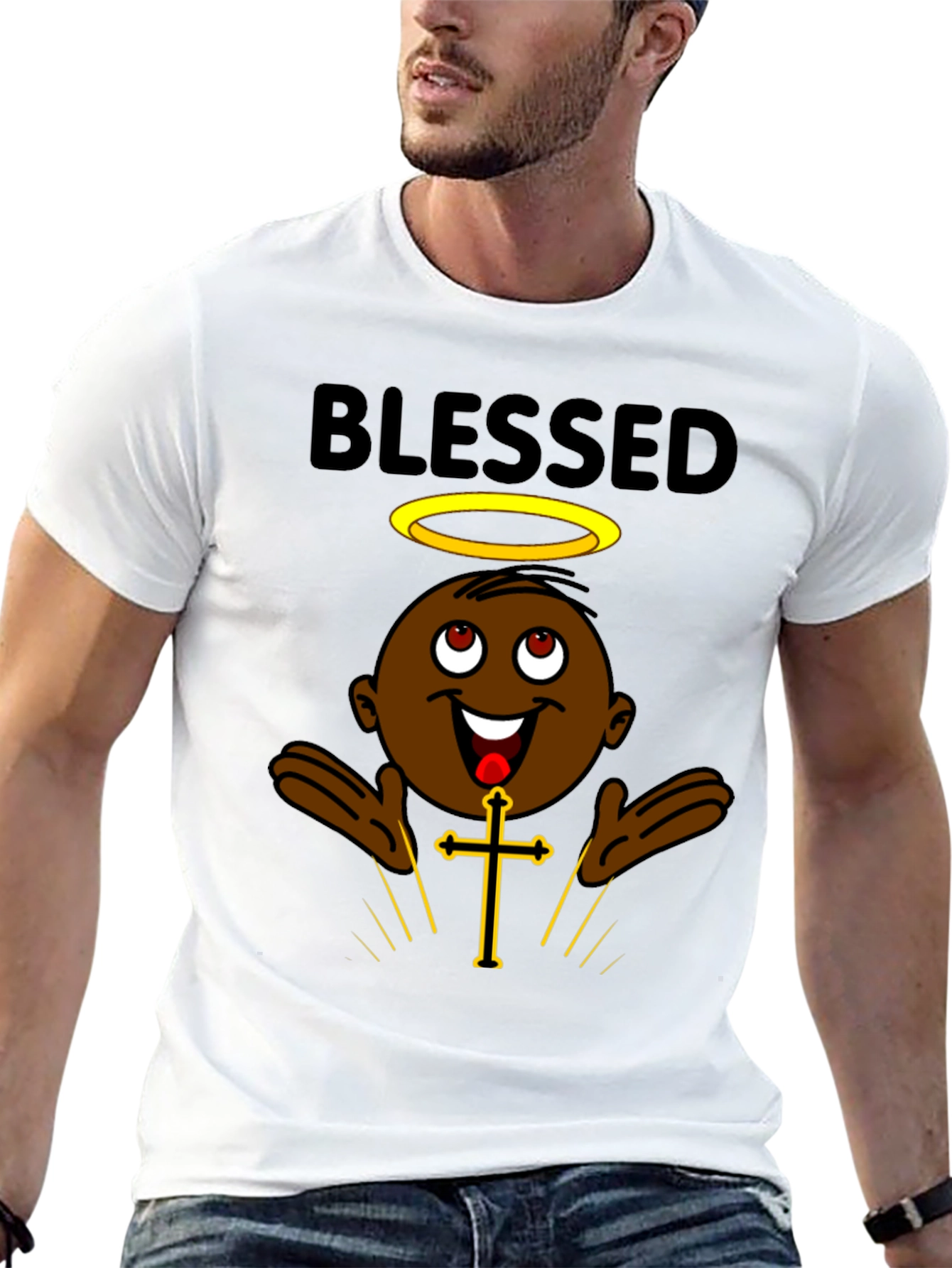 Blessed Cartoon Character Graphic T-Shirt