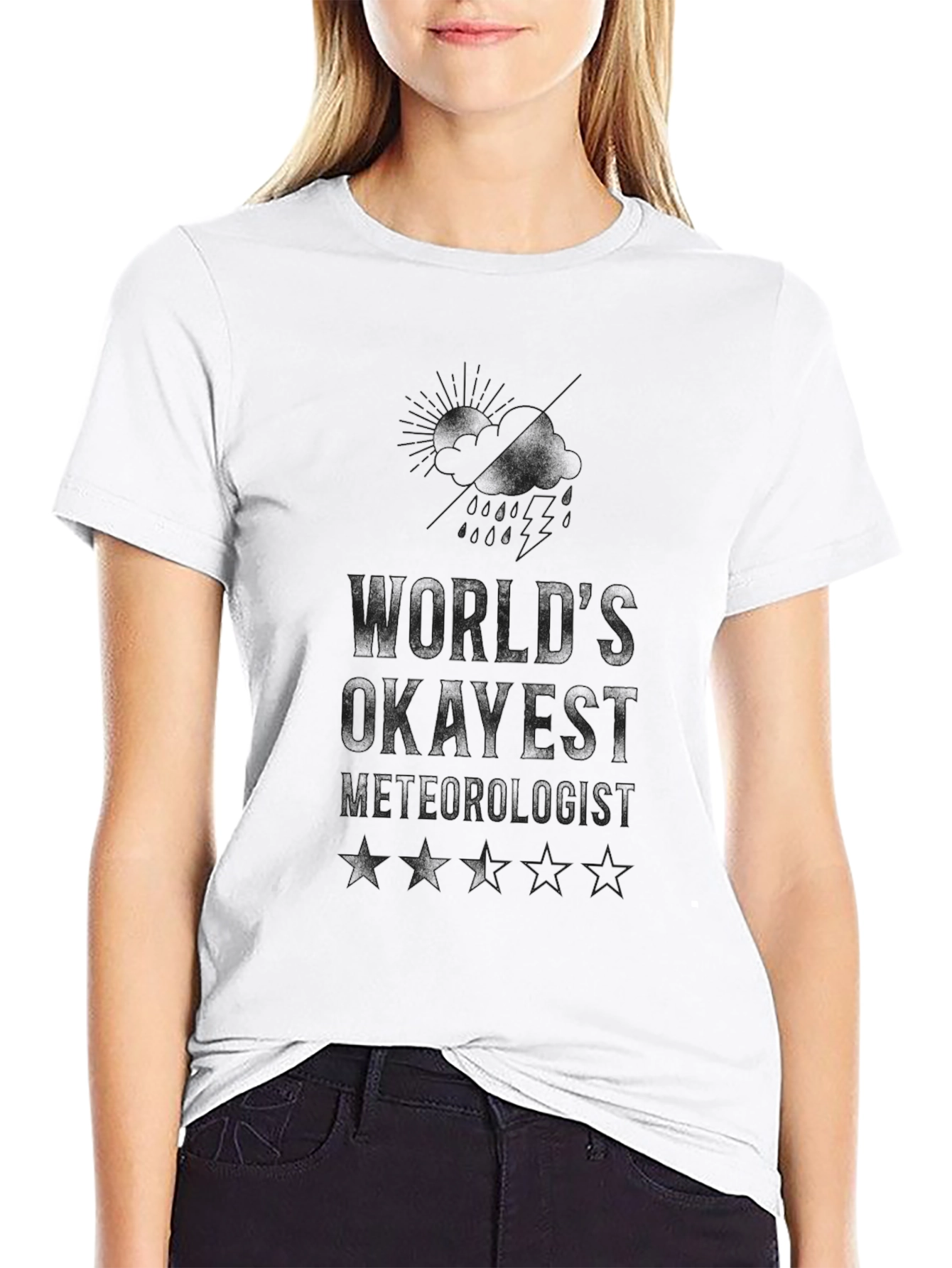 Worlds Okayest Meteorologist Black T-Shirt