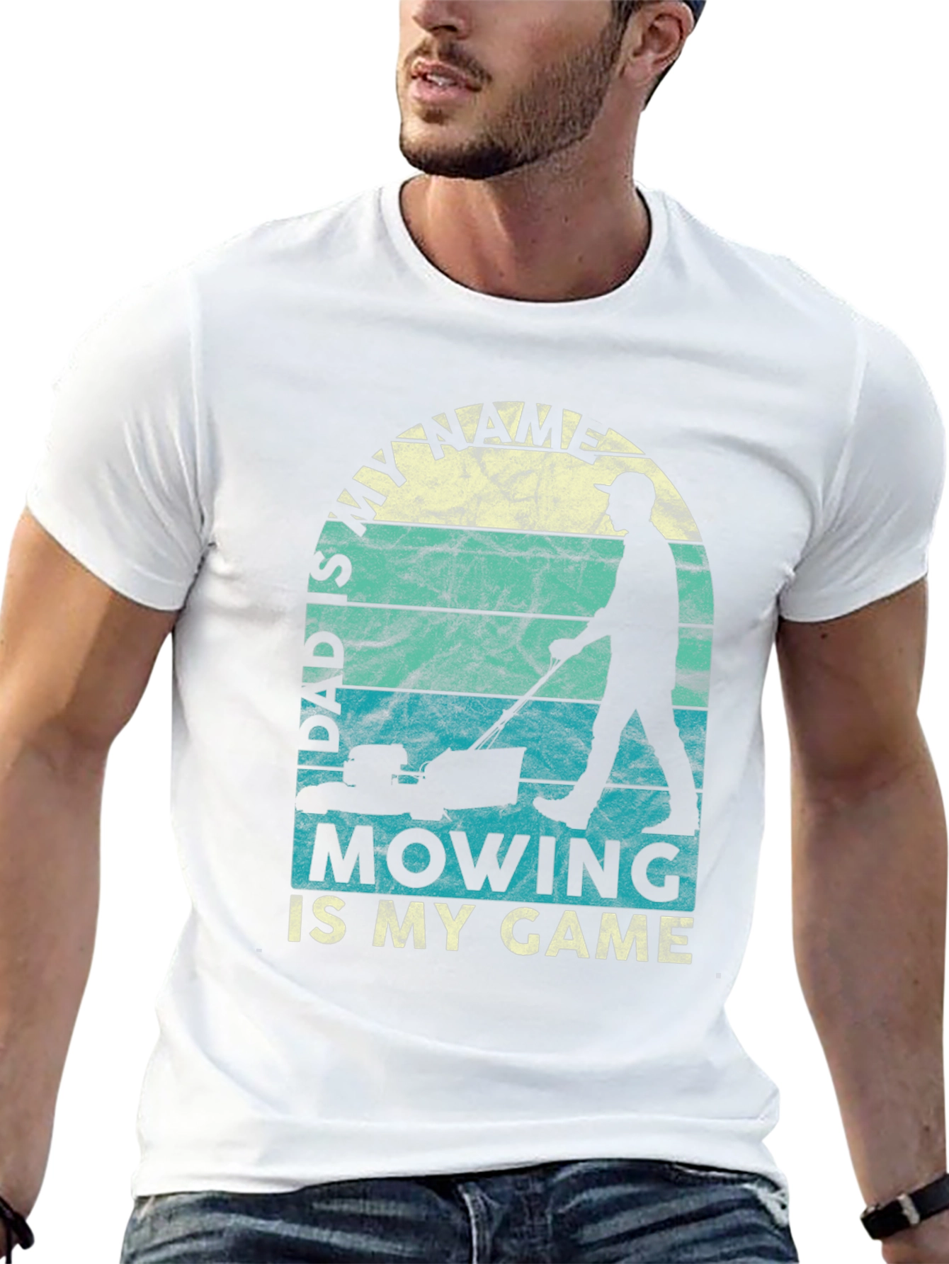 Dads My Name Mowing Is My Game Graphic Tee