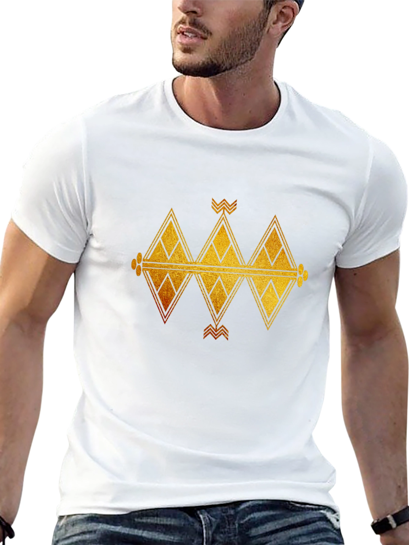 Tribal Geometric T-Shirt - Black