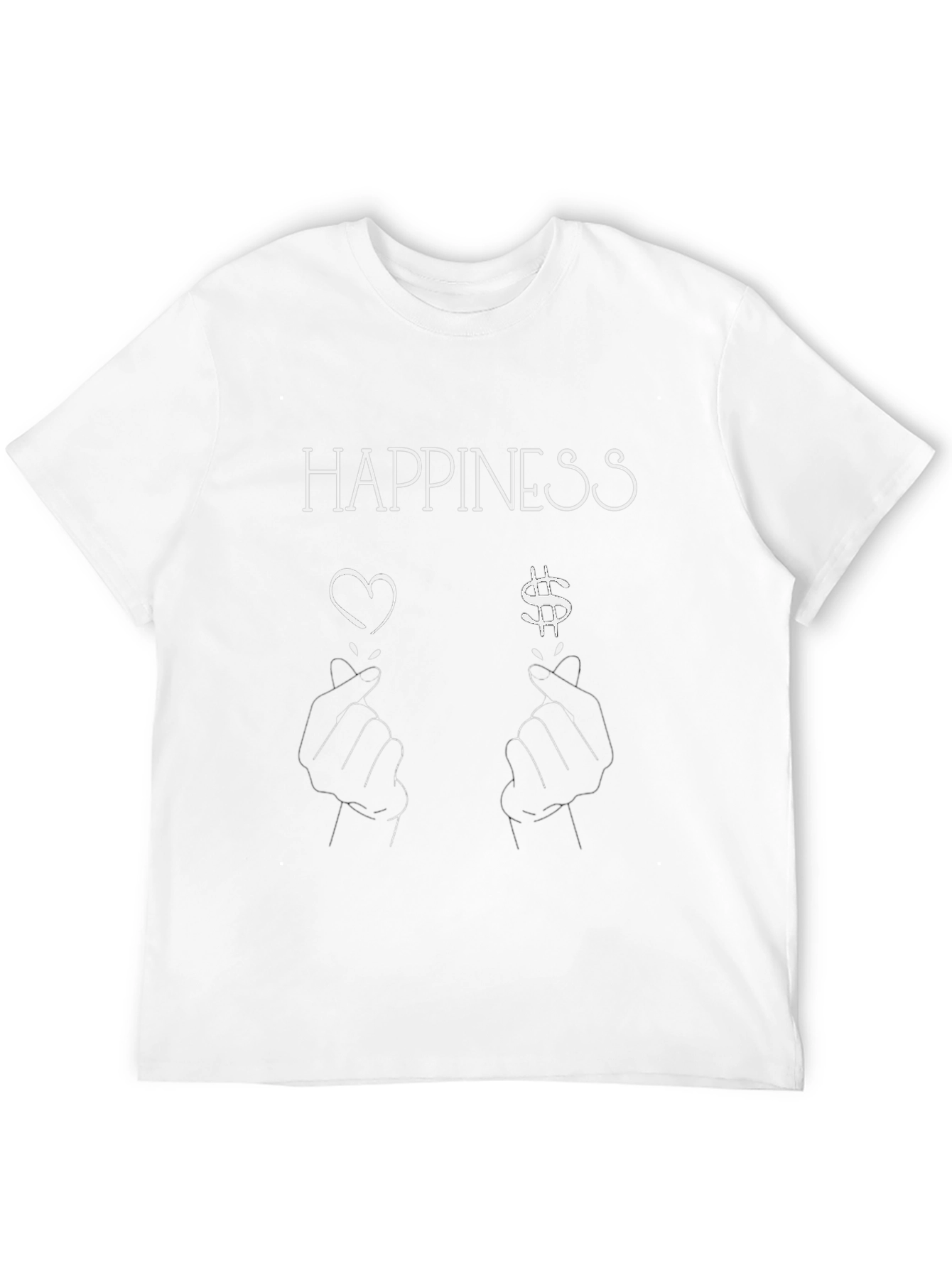 Happiness Graphic Tee - Love & Money Design Black
