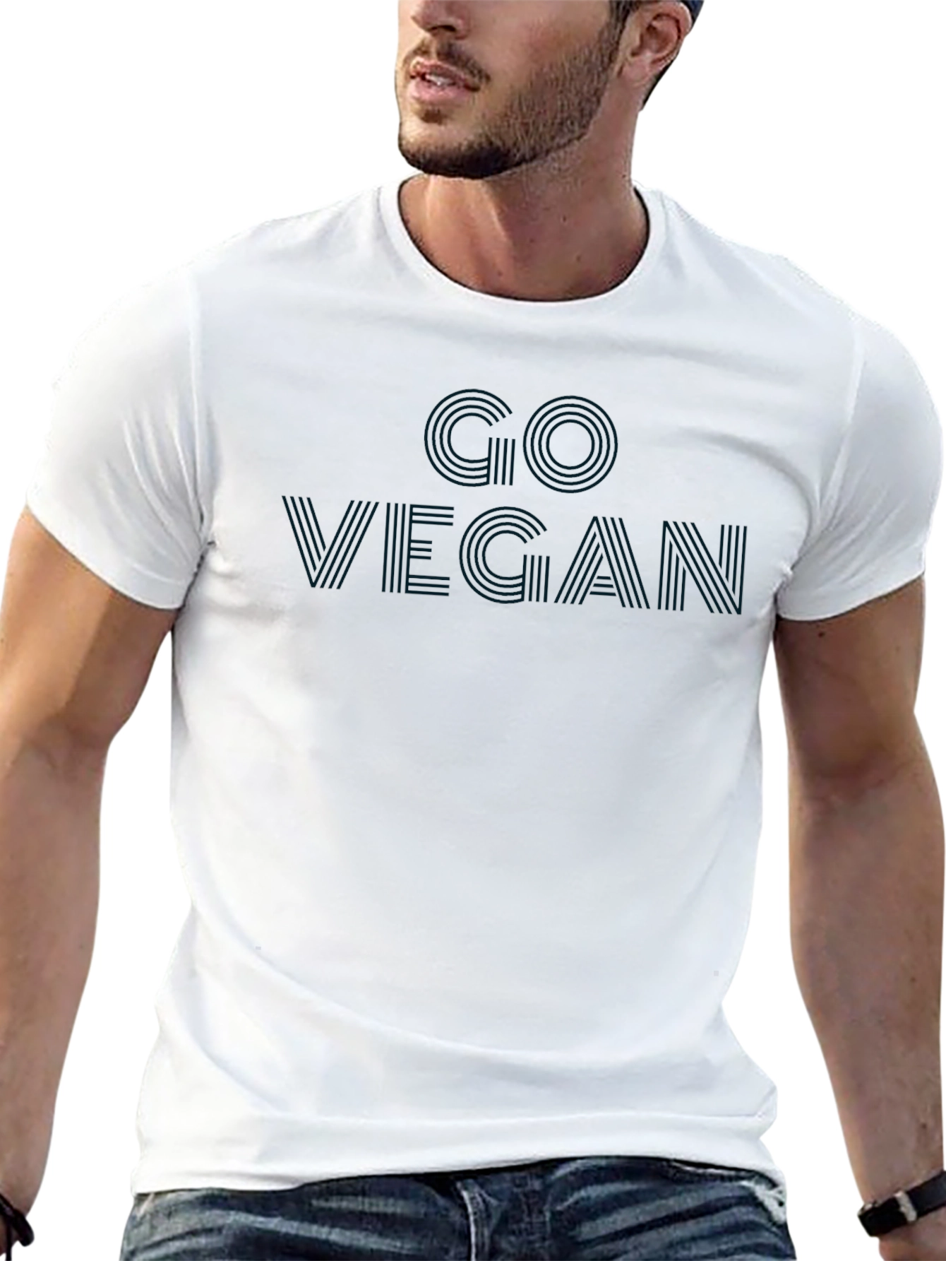 Go Vegan Black Graphic T-Shirt