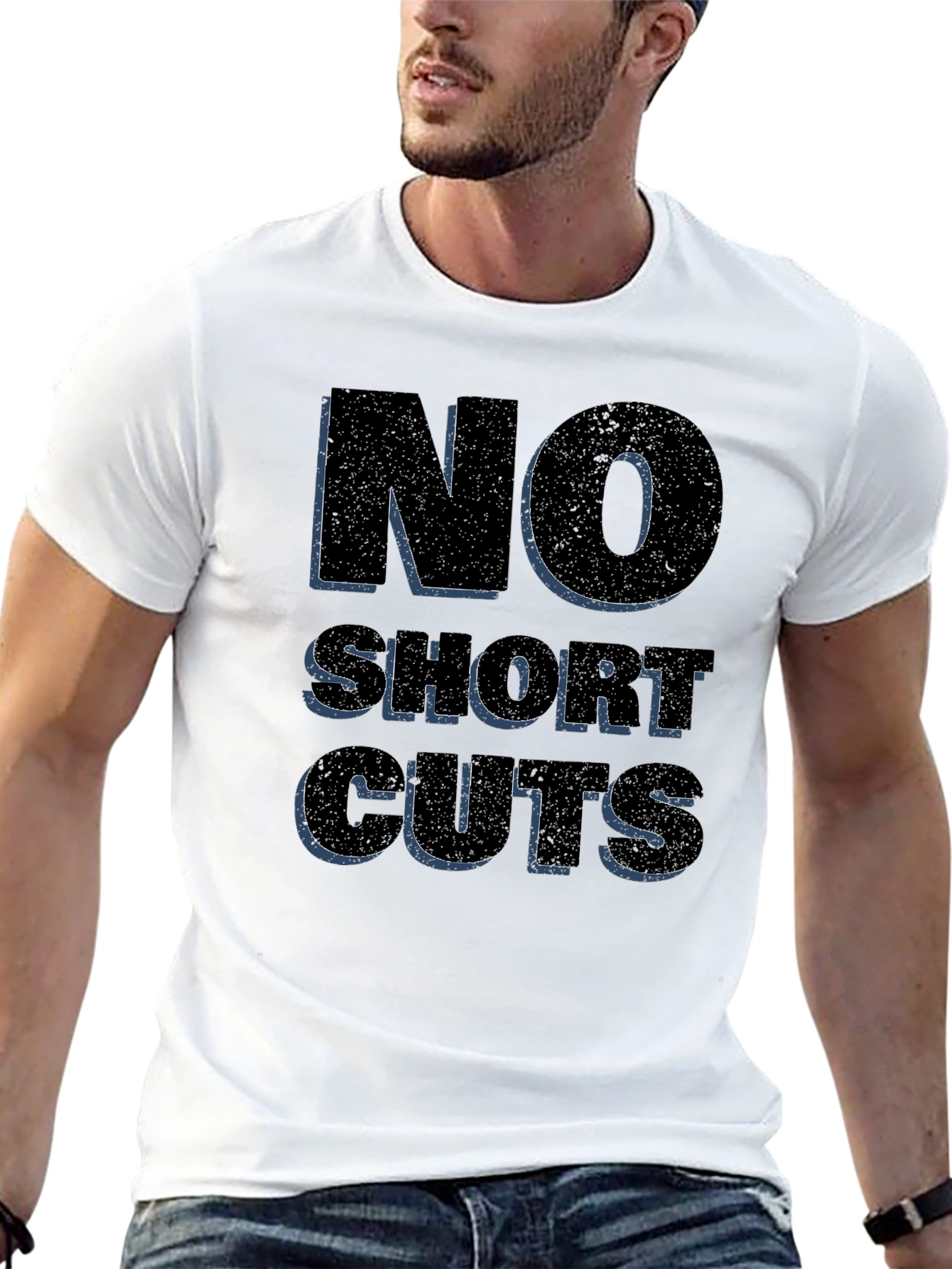 No Shortcuts Graphic Tee - Black Casual T-Shirt