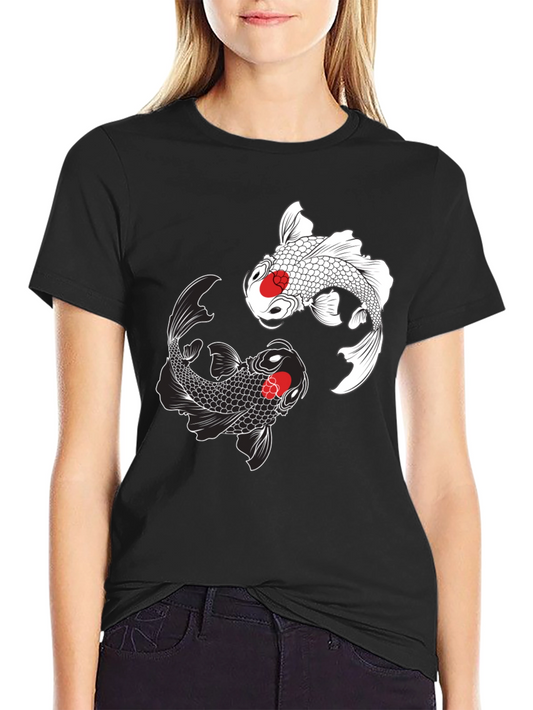 Koi Fish Yin Yang Graphic T-Shirt
