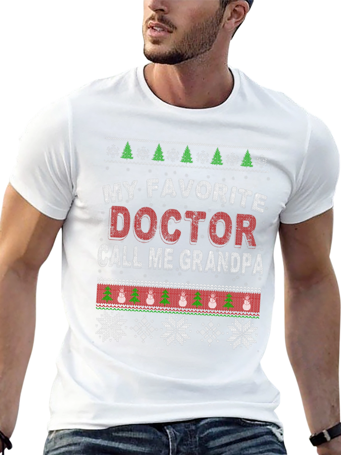Doctor Grandpa Ugly Christmas T-Shirt