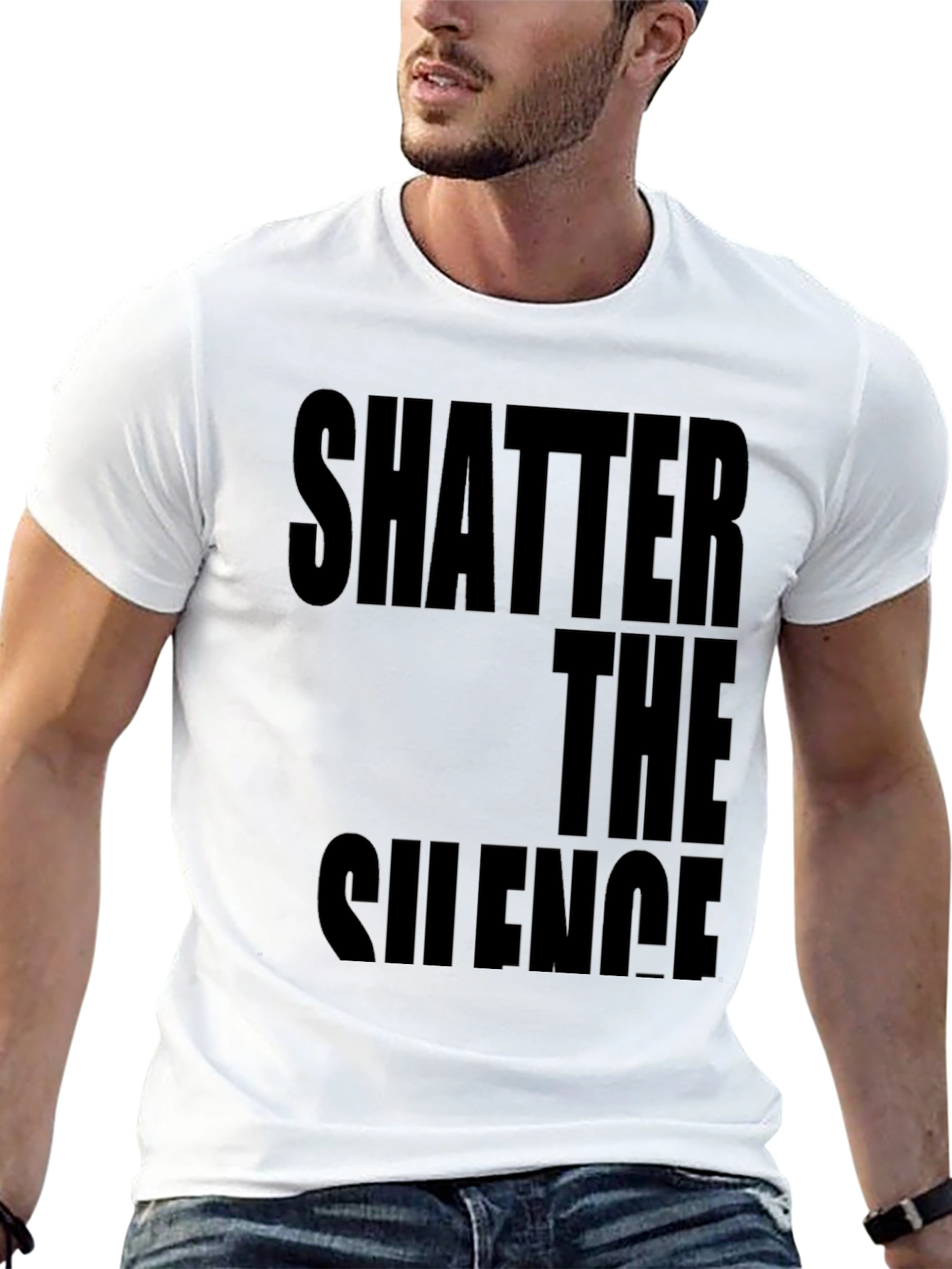 Shatter The Silence Graphic Black T-Shirt