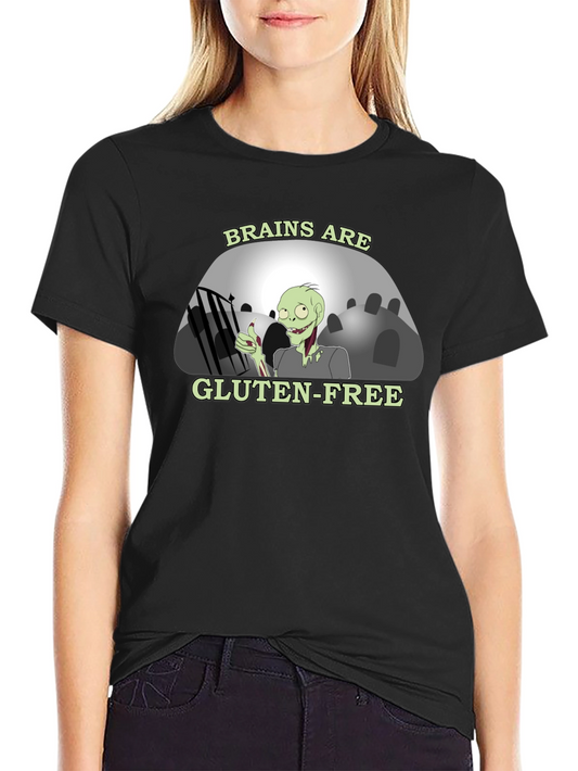 Brains Are Gluten-Free Zombie Humor T-Shirt