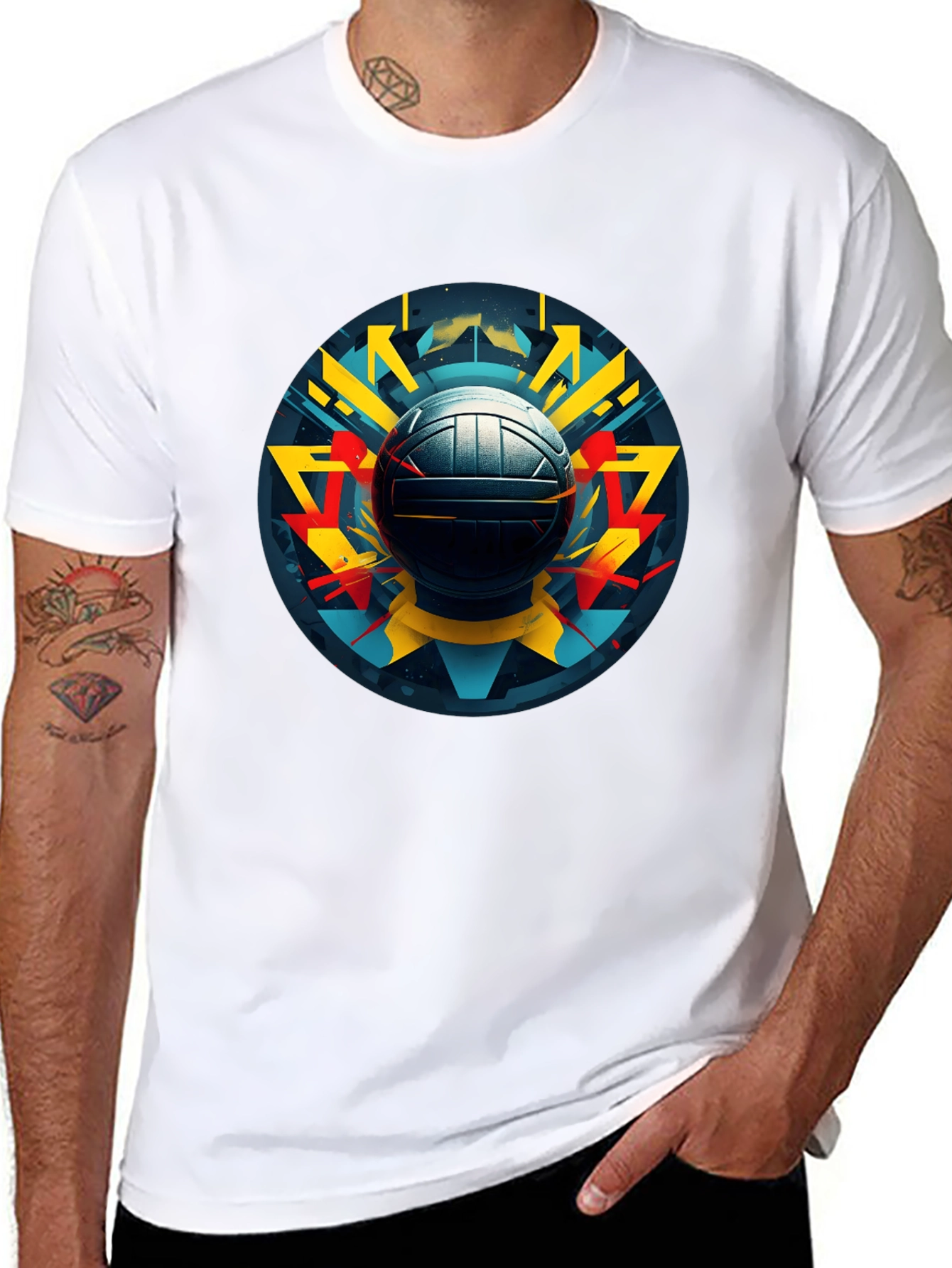 Volleyball Graphic Tee - Abstract Sport Design