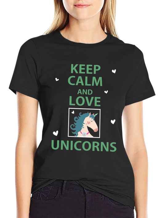 Keep Calm & Love Unicorns Graphic T-Shirt