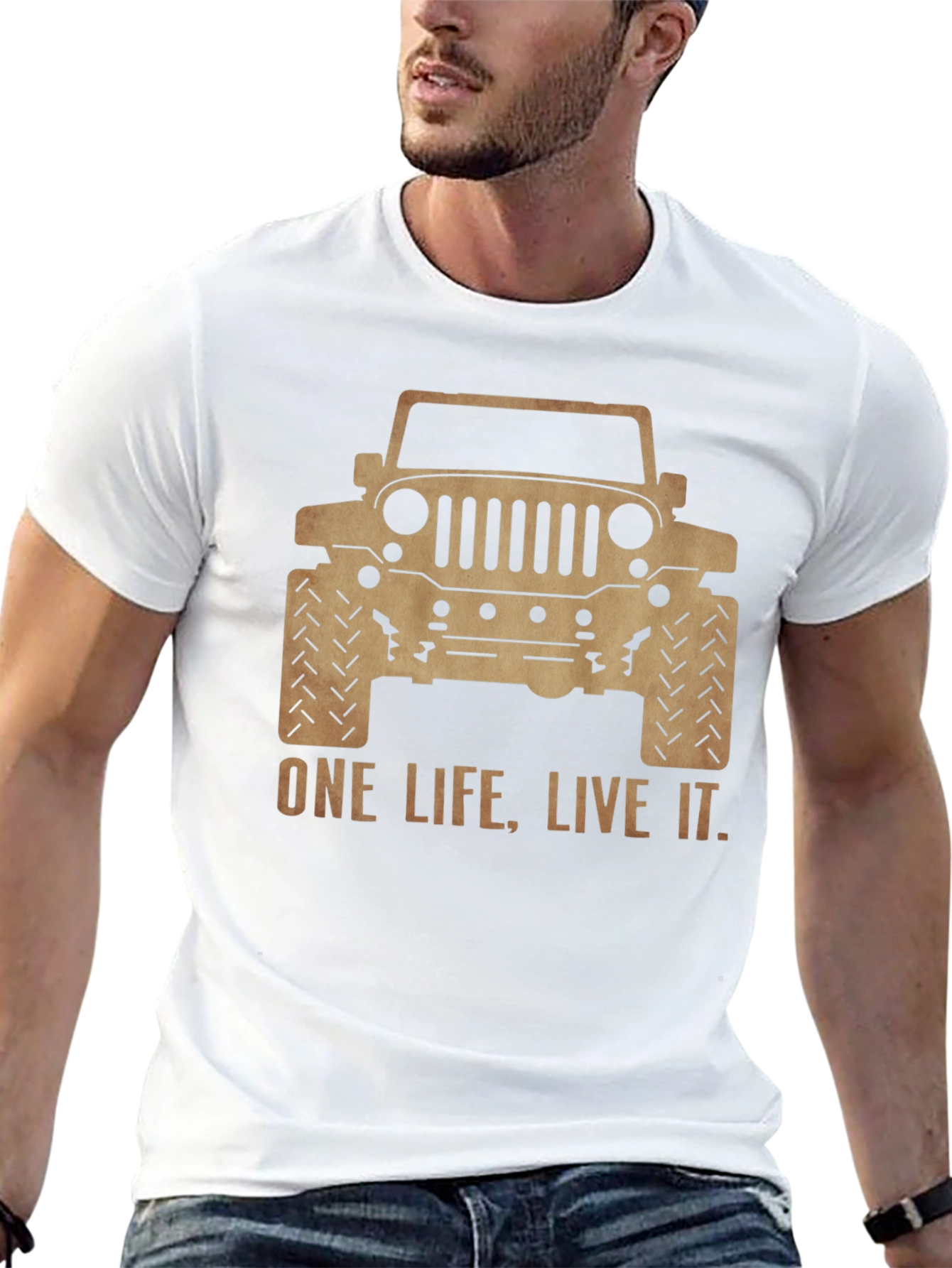 One Life Live It Jeep Graphic Tee - Black