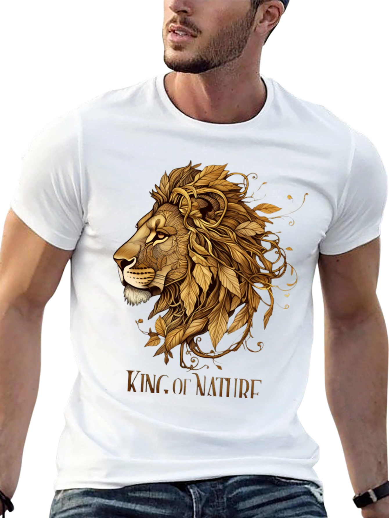 King of Nature Lion Graphic Tee - Black