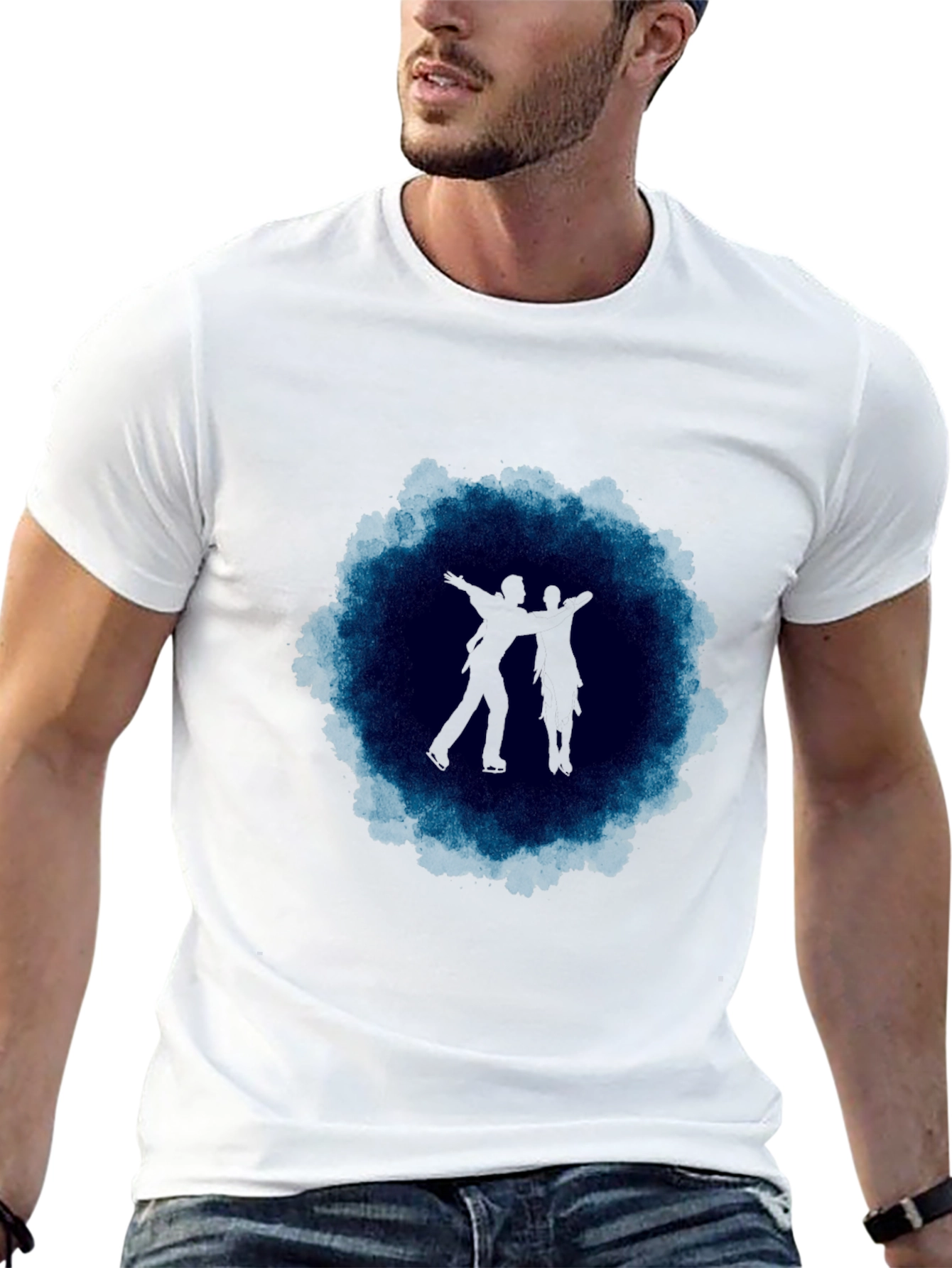 Figure Skaters Black T-Shirt Artistic Design